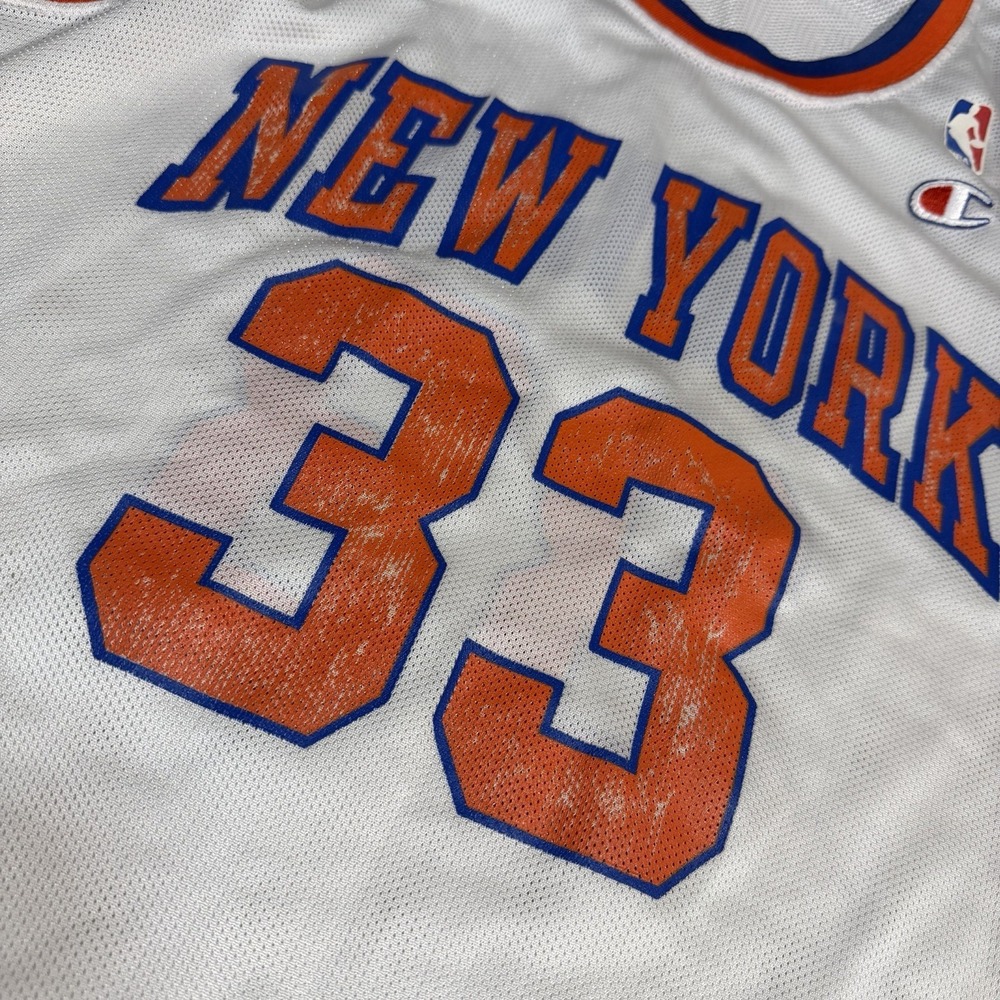 Vintage 90s Champion Patrick Ewing New York Knicks White Jersey 44 NBA Finals - Picture 3 of 9